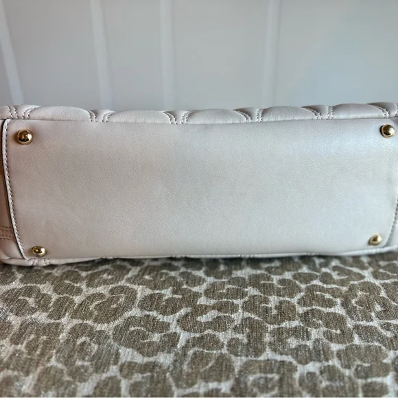 🚨3 for $15 Nine West Aurelie Carryall Handbag Quilted Design Cream Cement Color - Picture 13 of 16